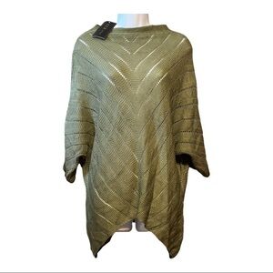 CCK Tea Green Asymmetric Boatneck Sweater With Wide Elongated Sleeves XL/42